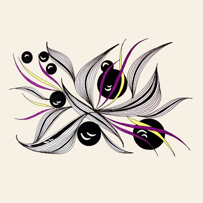 Black and White Flower Beam Pattern
