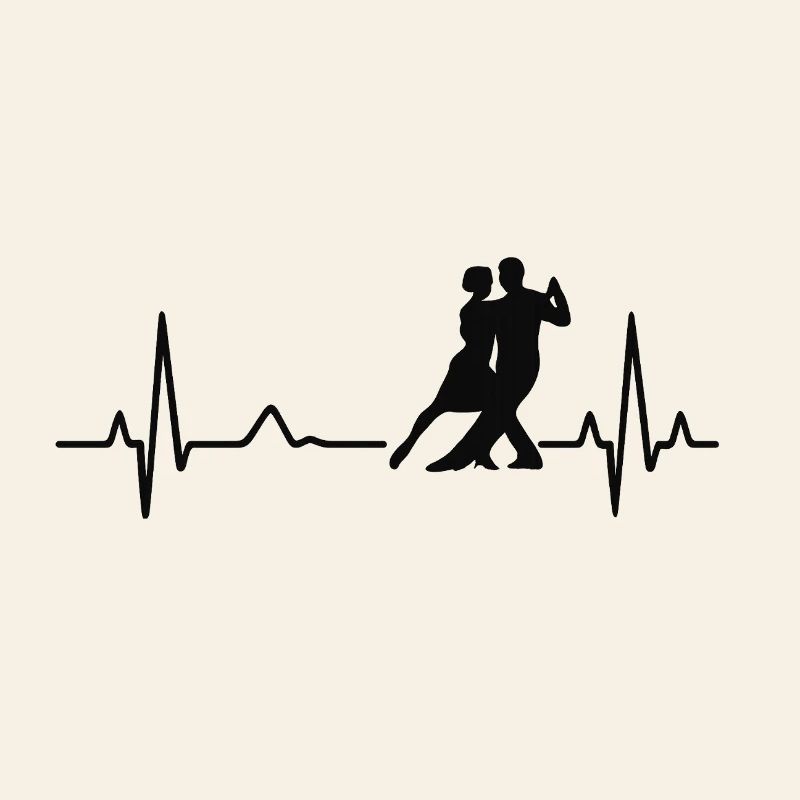 Dancing duo in heartbeat tango