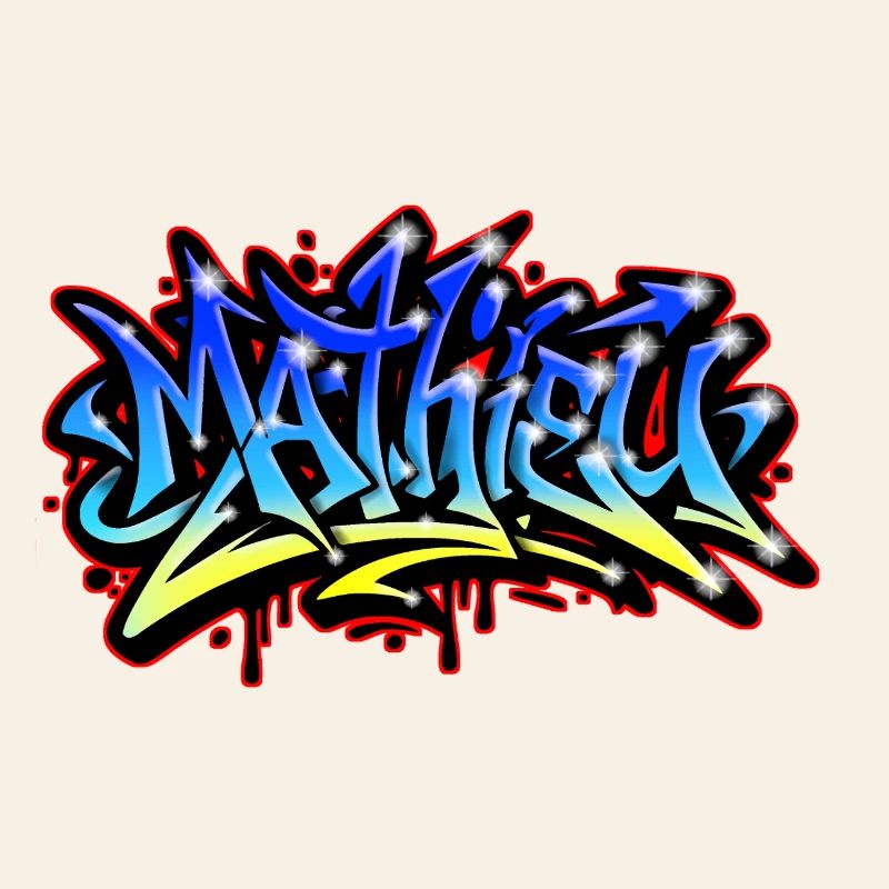 Mathieu Graffiti Printable Blue Yellow