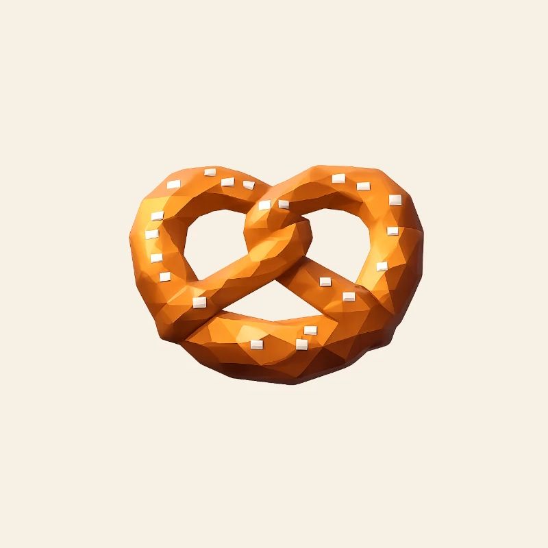Low Poly Orange Polygonale Brezel