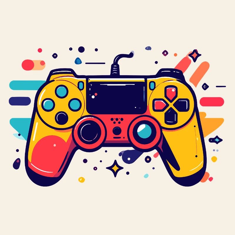 Manette de jeu colorée Motif pop art
