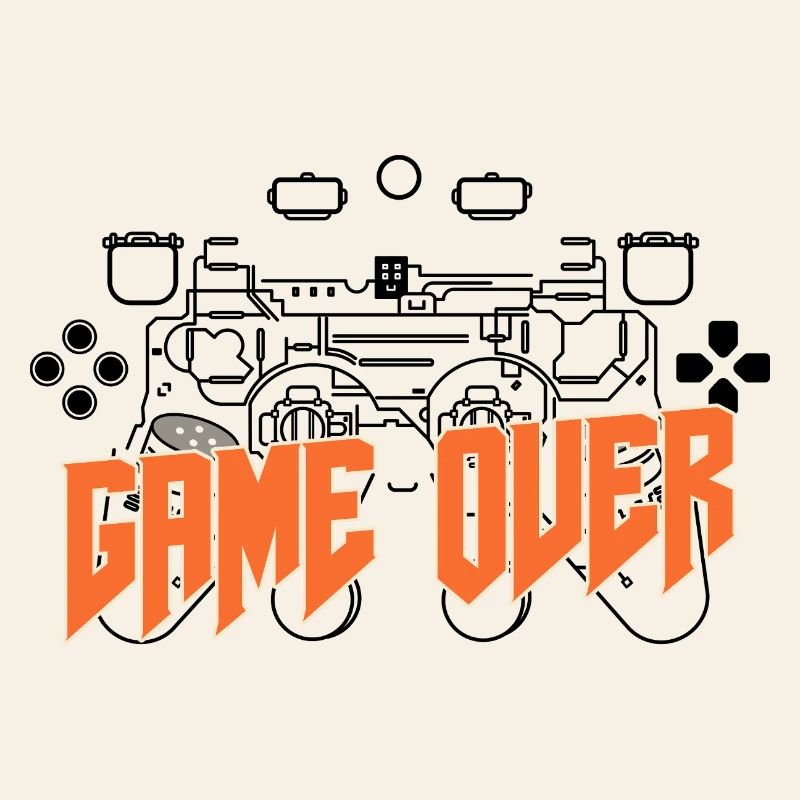 Game Over Rétro Orange Bold