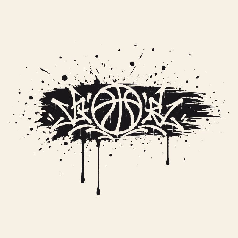 Conception de Splash de Basket Graffiti Streetball