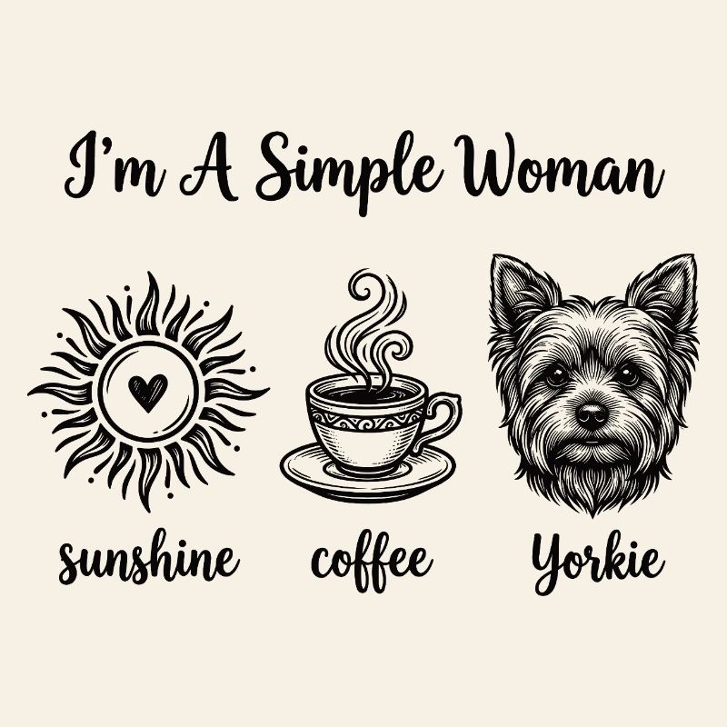 Femmes simples amoureuses de Yorkie