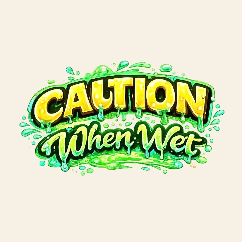 Caution When Wet Funny Flirty Statement Tee pun sp