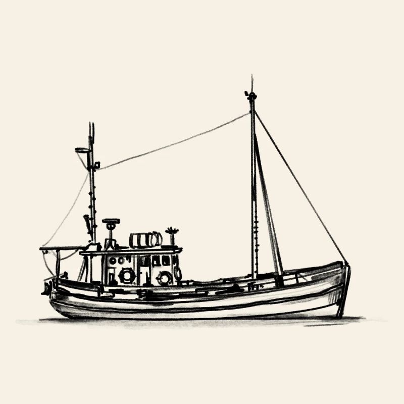 Fischkutter & Krabbenkutter - Illustration