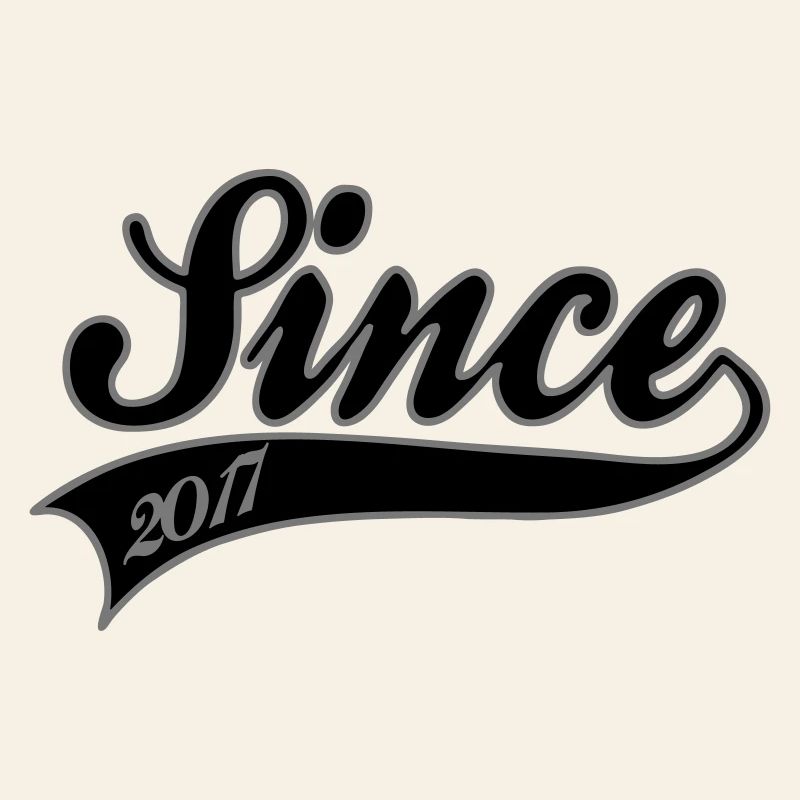 Since 2017 Vintage Script | Retro Anniversary Art