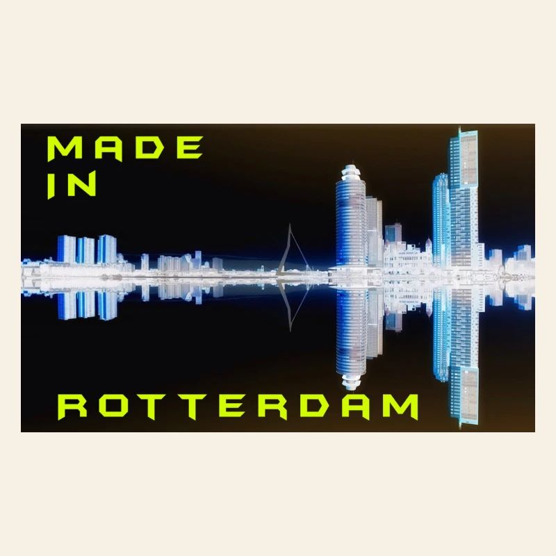 Futuristic Rotterdam Skyline Reflection