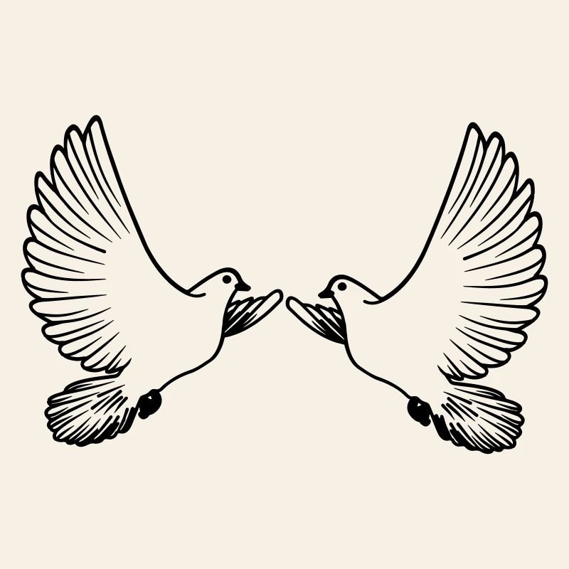 Two pigeons transparent