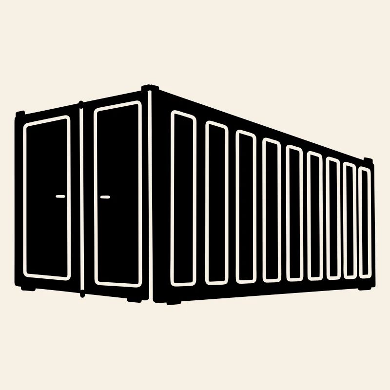 Seecontainer-Schattenbild Logistik-Logo