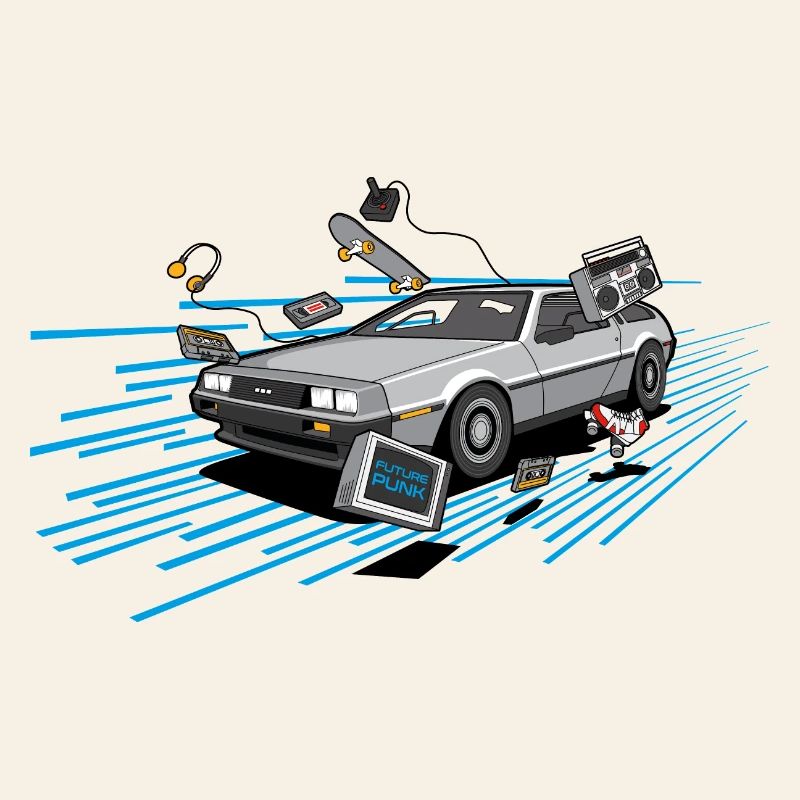 Delorean Oldtimer Youngtimer Retro Future bleu 80s