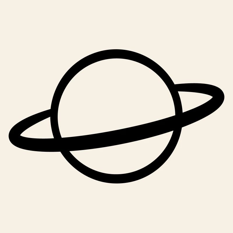 Planet with Ring Icon Outline