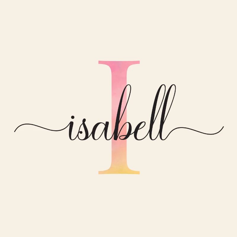 J | Monogramme | Nom | Isabelle |Aquarelle