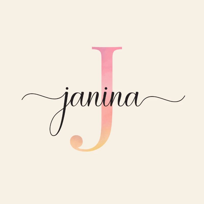 J | Monogramme | Nom | Janina |Aquarelle
