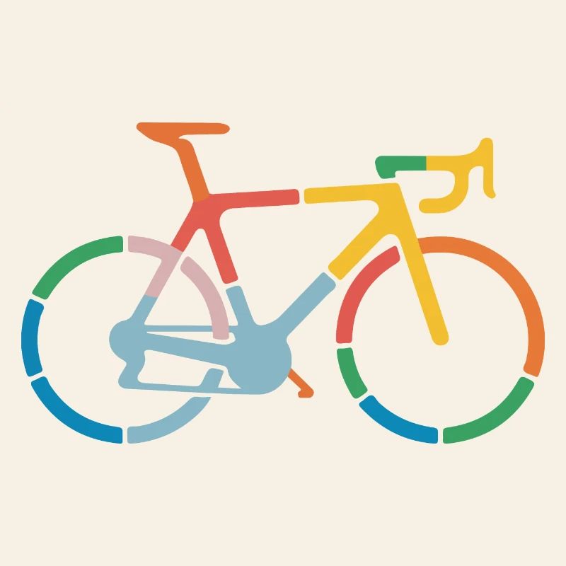 Conception d’art de ligne de vélo colorée
