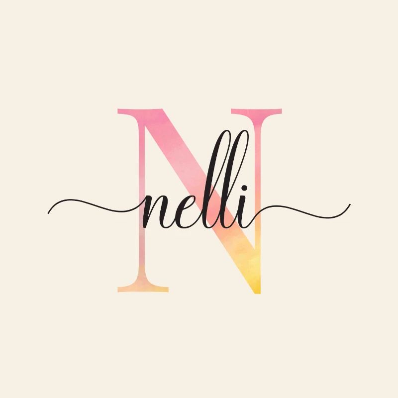 N | Monogram | Name | Nelli |Watercolor