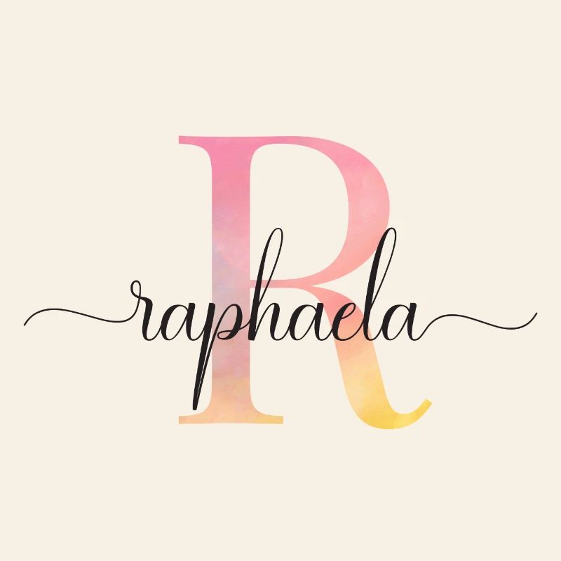 R | Monogram | Name | Raphaela |Watercolor