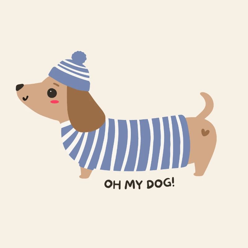 Oh mon chien ! - Rayures bleues