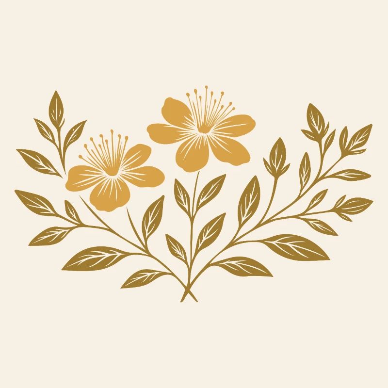St. John's Wort - Botanical Design for Midsummer