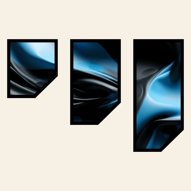 Fluid Blue Black Abstract Pattern