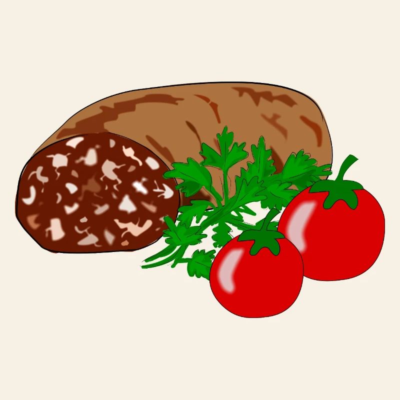 Black pudding with tomato