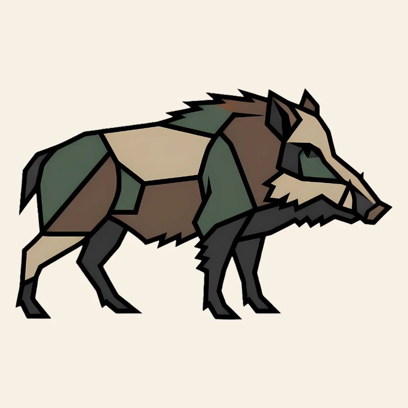 Geometrisches Wildschwein Low Poly