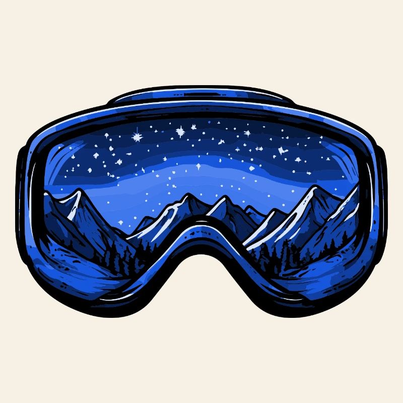 Ski goggles mountains