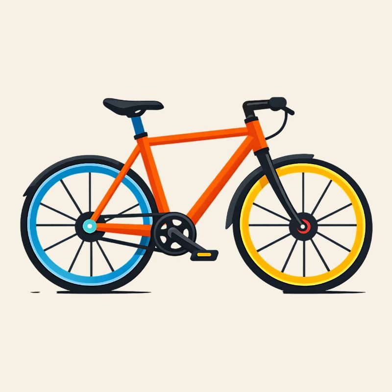 Colourful bicycle in contrasting colours