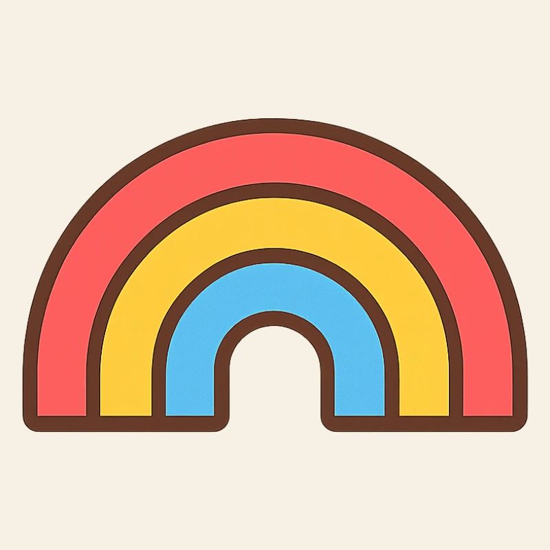 Heller Retro-Regenbogen