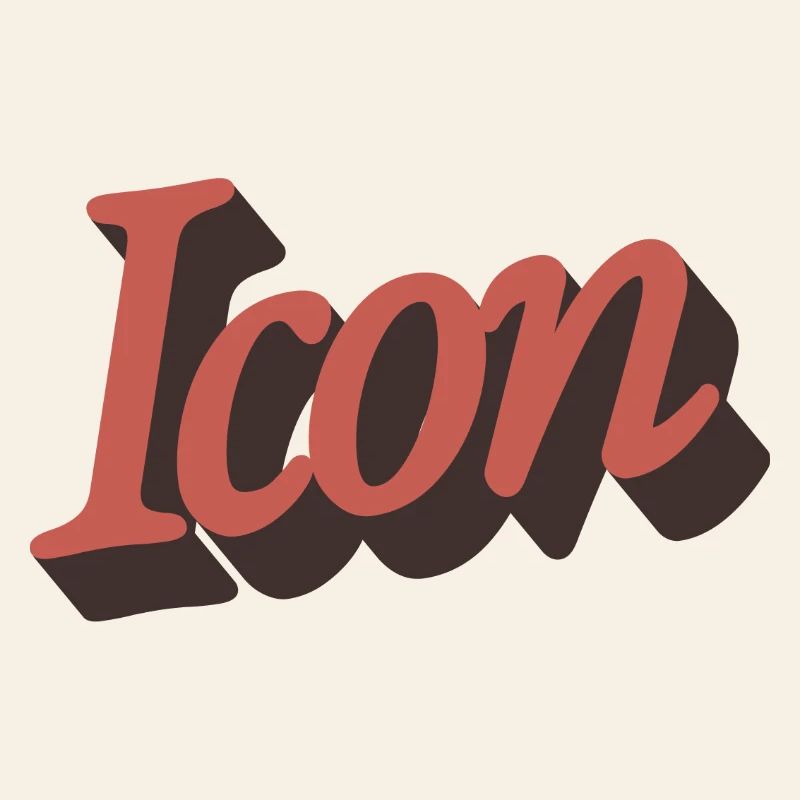 Retro Icon Script in Autumn Orange