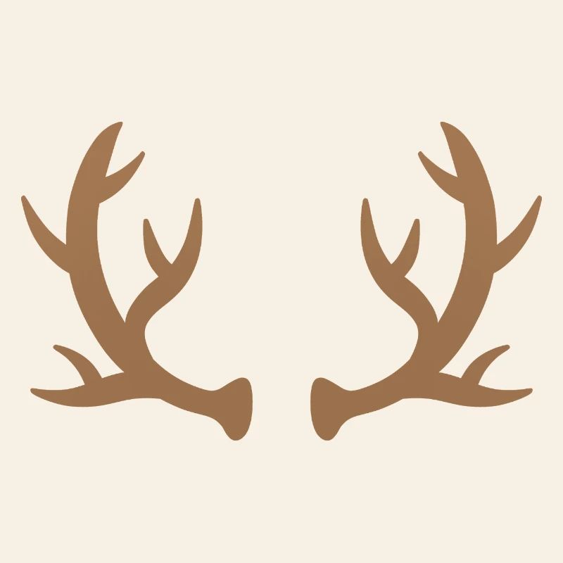 Brown Deer Antlers Silhouette