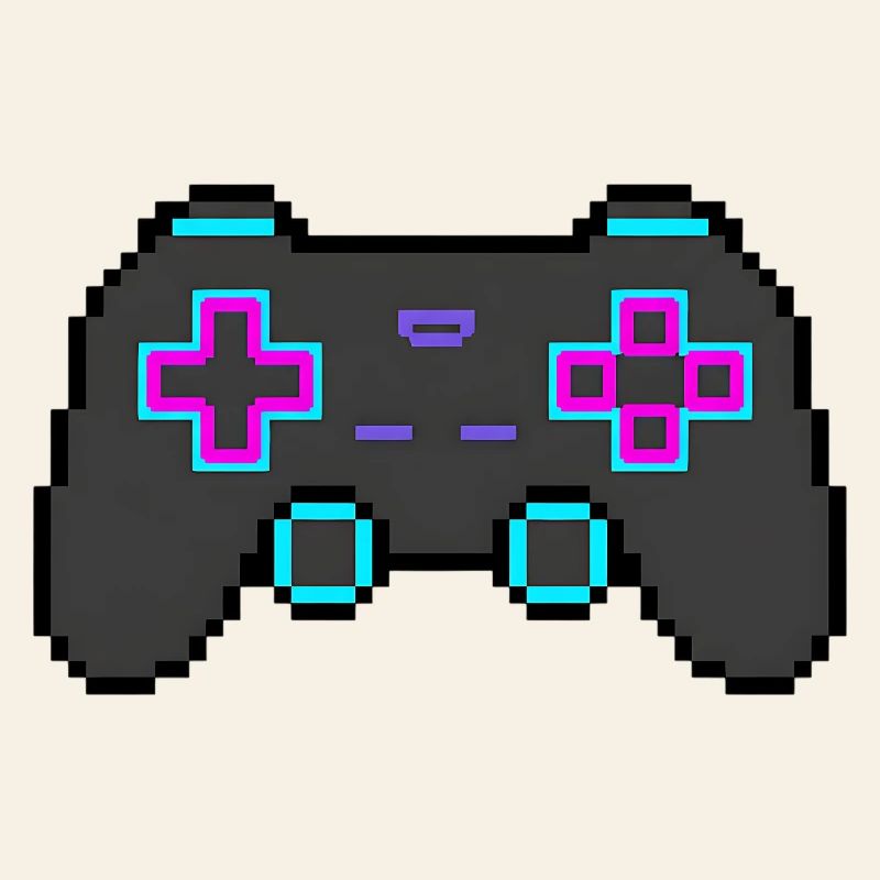 Pixel Game Controller Retro 8 Bit Shirt Sticker