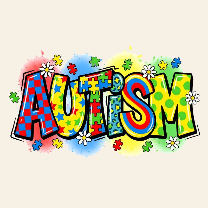 Autism Awareness Puzzle Regenbogen Design