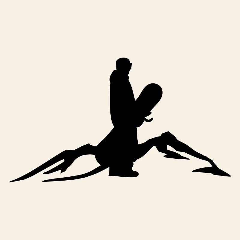 Snowboarder mit Berg