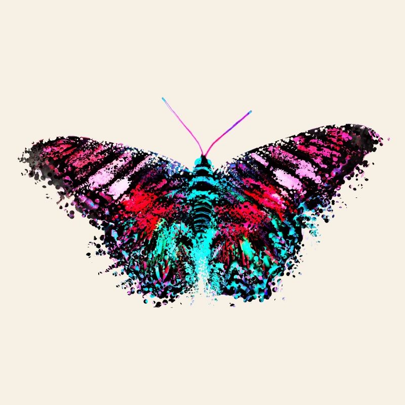 Design coloré couleur papillon rose turquoise