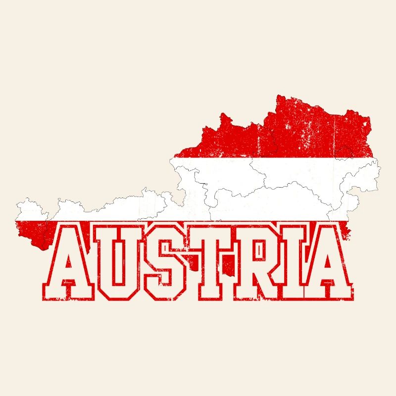 Austria Flag Map Wordmark