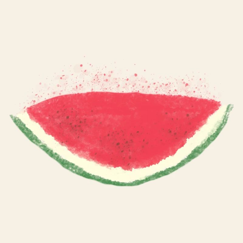 Melon, pastèque, aquarelle