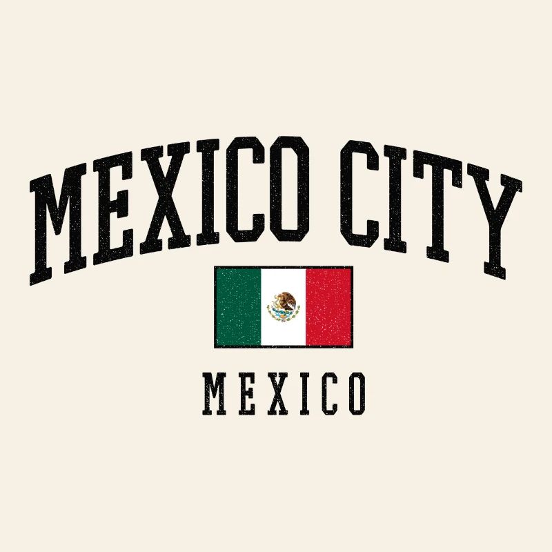 Lettrage de Mexico avec drapeau