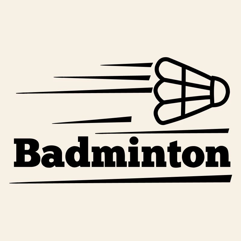 Badminton text with overflying shuttle