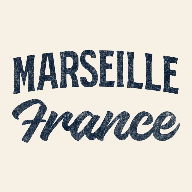 Marseille Frankreich Retro Script