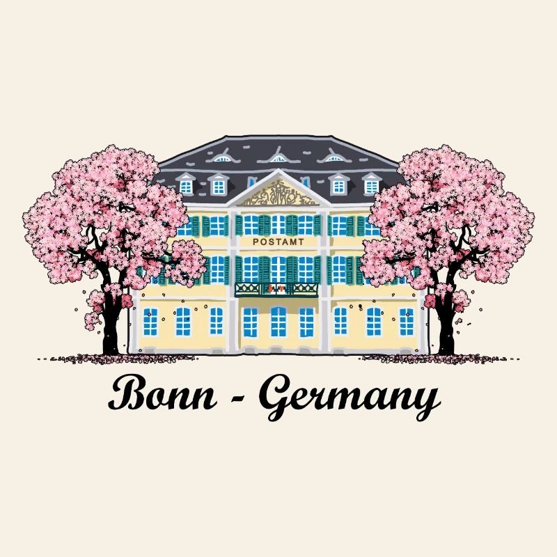 Bonn Old Post Office, Cherry Tree Blossoms, Germany