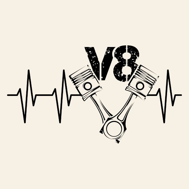 v8 engine pulse cars piston heartbeat tuning icon