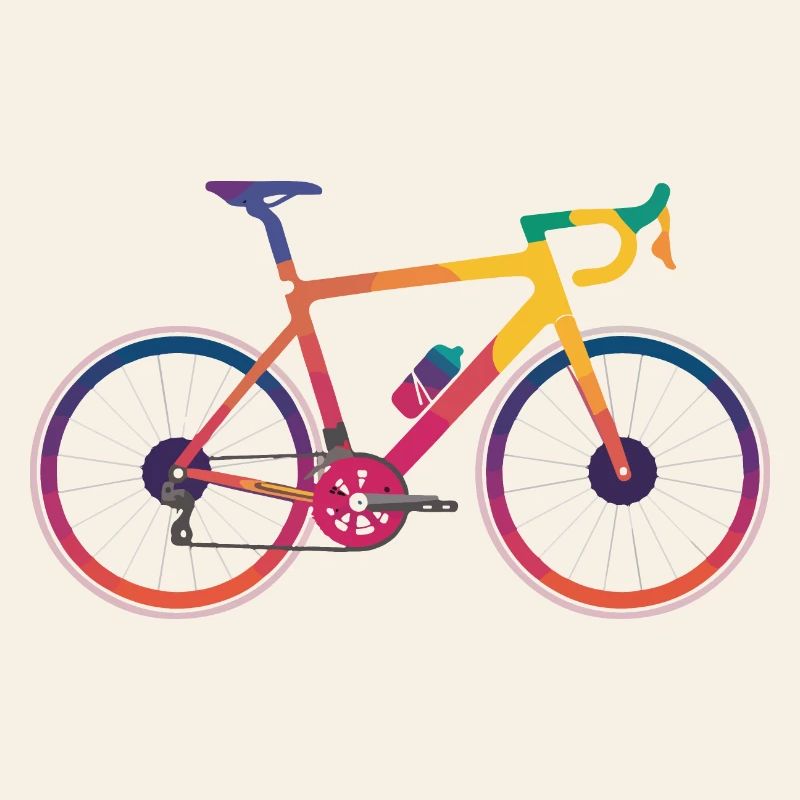 Design cycliste multicolore vibrant