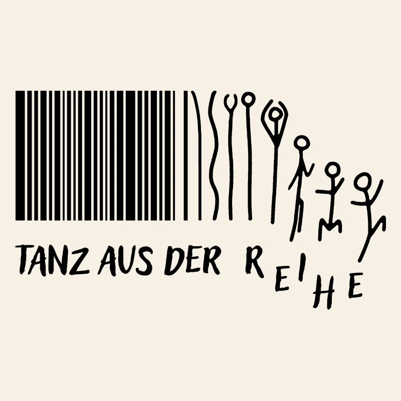"Tanz aus der Reihe" Strichmännchen Strichcode