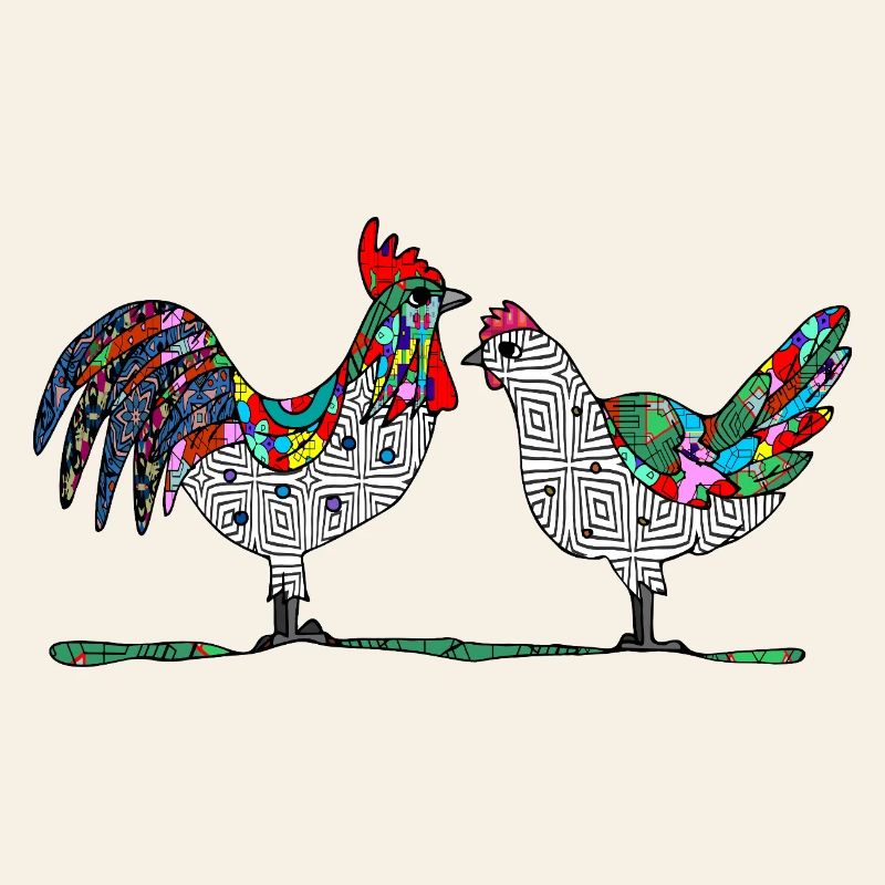 Coq et poule
