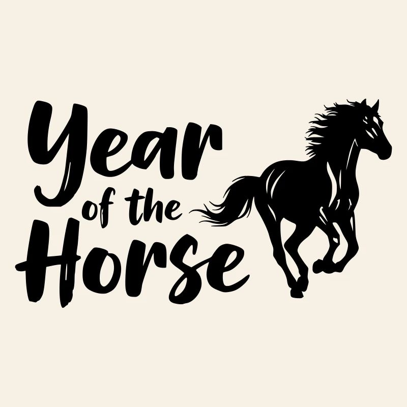 Année du Cheval Lettrage