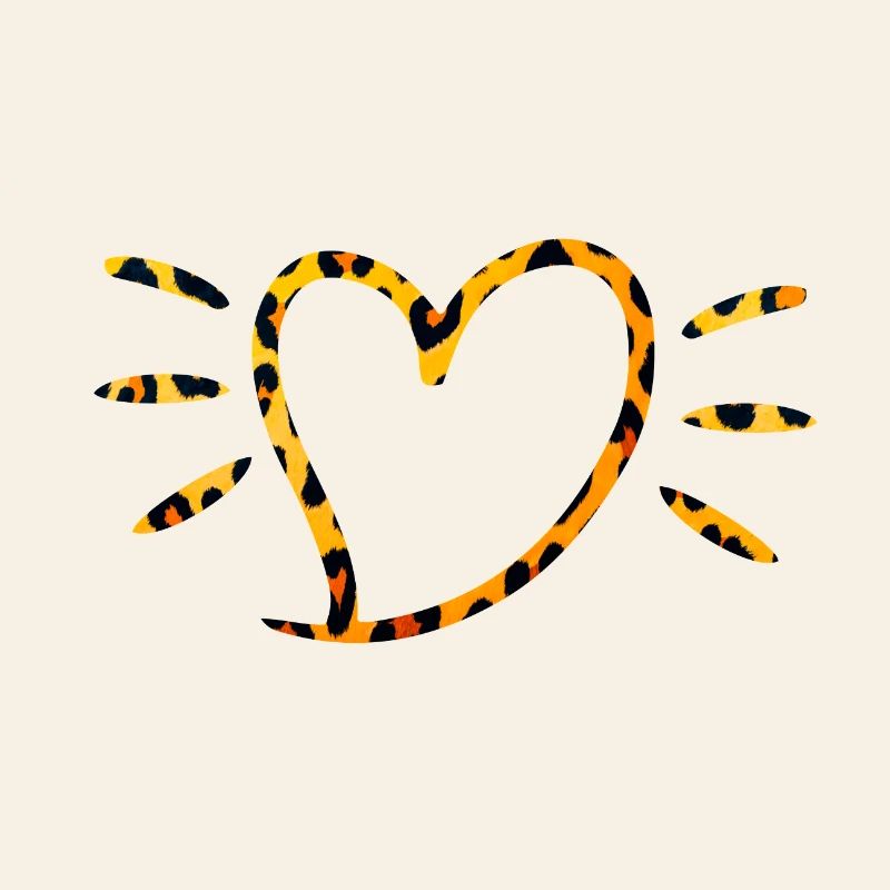 Leopard Herz mit Sonnenstrahlen