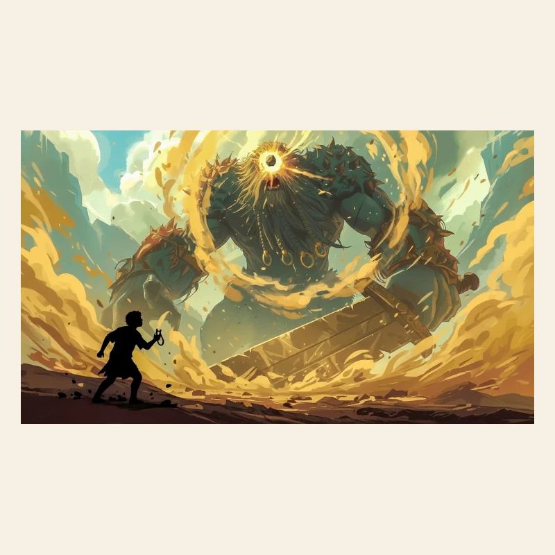 David vs Goliath: shepherd’s stone hits giant