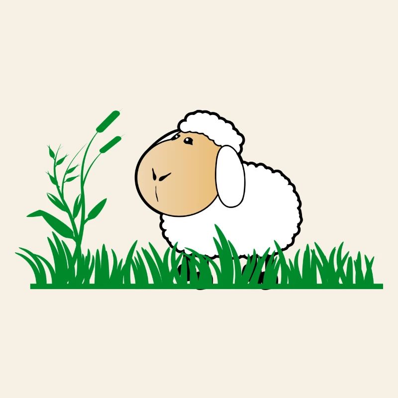 moutons drôle dans l'herbe verte