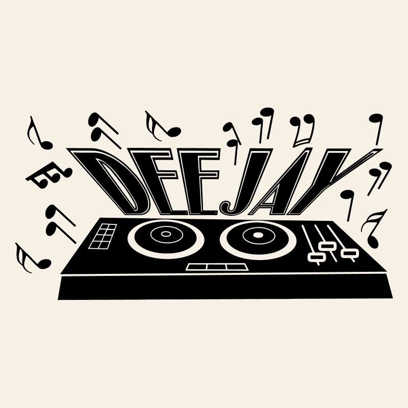 Deejay avec platine et tons